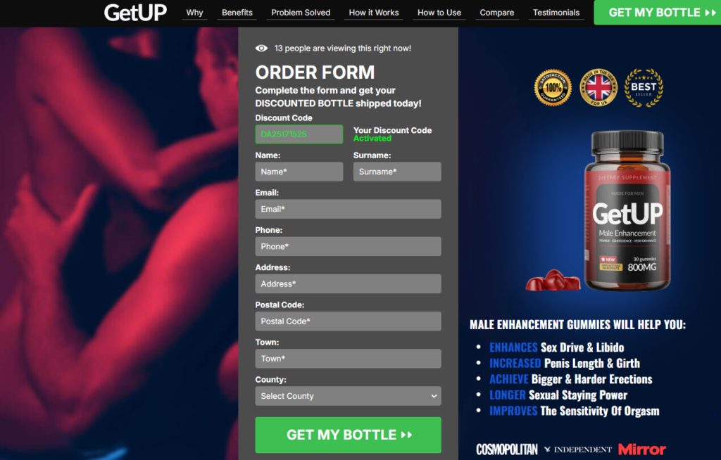 GetUP Male Enhancement Gummies UK official